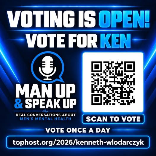 Voting is open poster with a QR code to vote for Ken